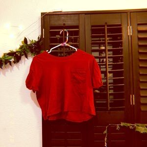 H&M Maroon Crop Top Tee